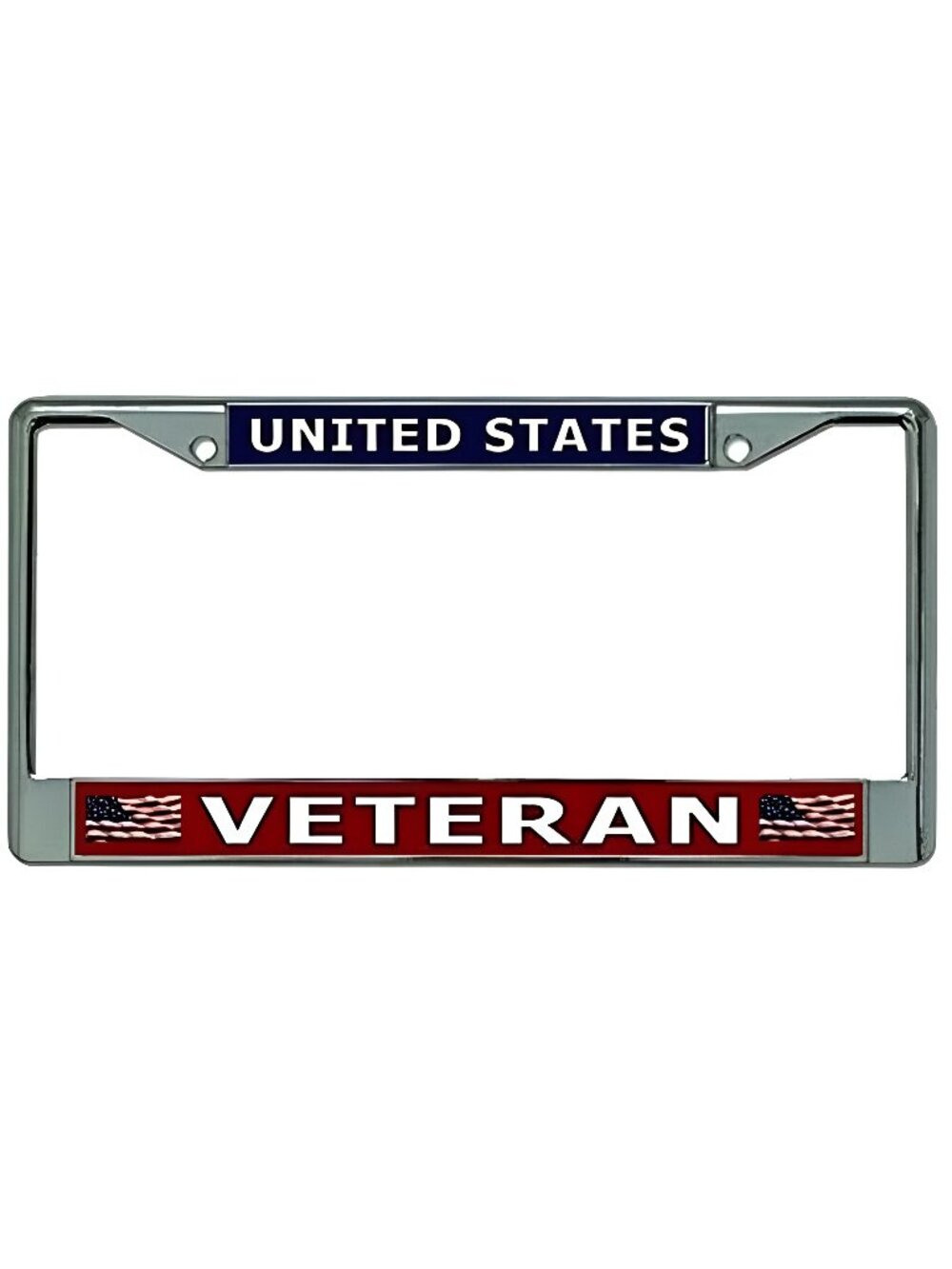 United States Veteran Chrome License Plate Frame